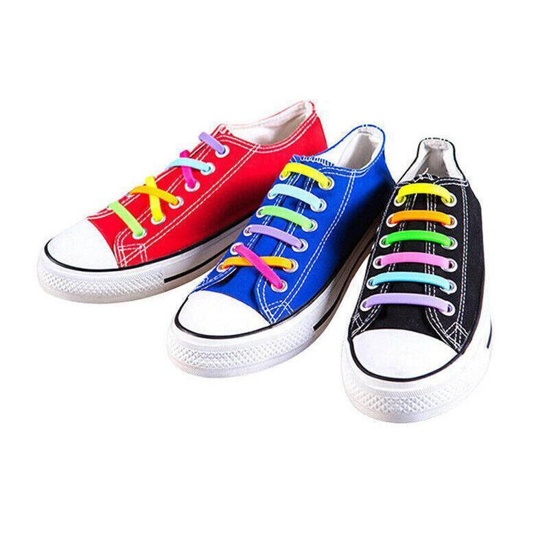 No Tie Elastic Silicone Shoe Laces 16PCS Shoelaces for Sneakers and Runners - Colours 16PCS