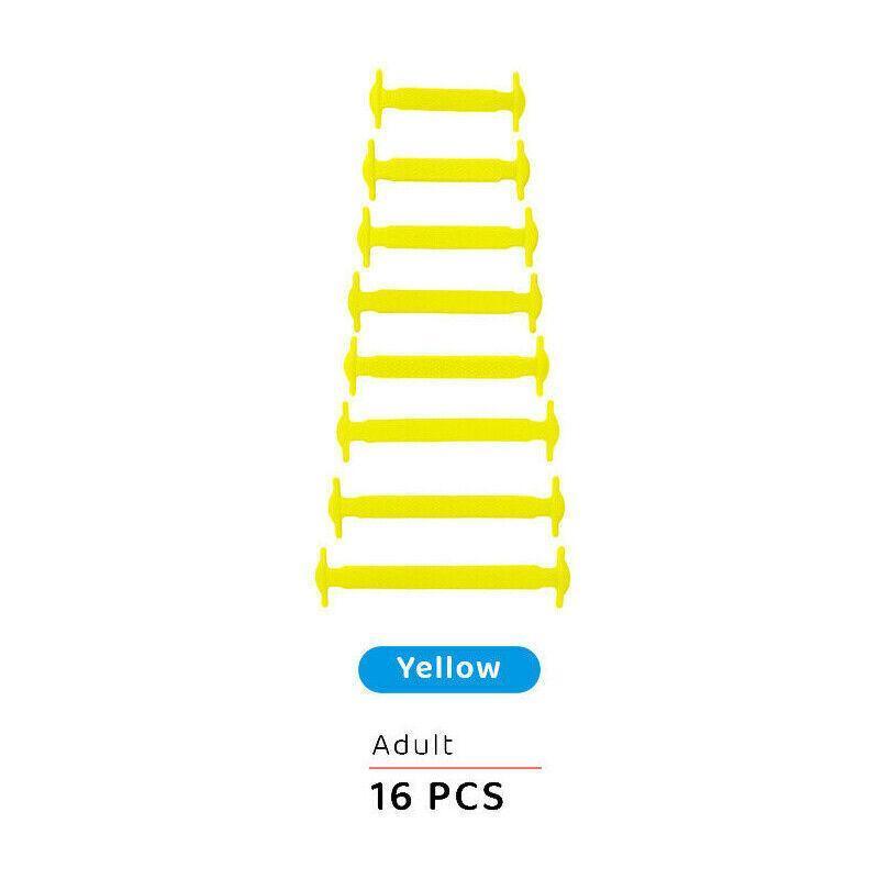 No Tie Elastic Silicone Shoe Laces 16PCS Shoelaces for Sneakers and Runners - Colours 16PCS