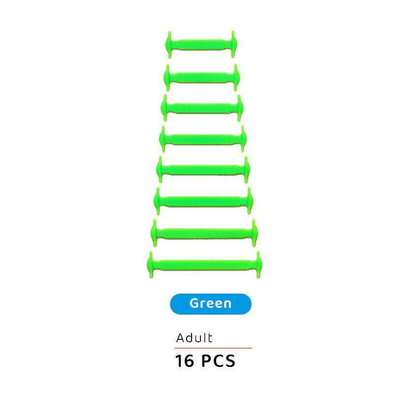 No Tie Elastic Silicone Shoe Laces 16PCS Shoelaces for Sneakers and Runners - Colours 16PCS