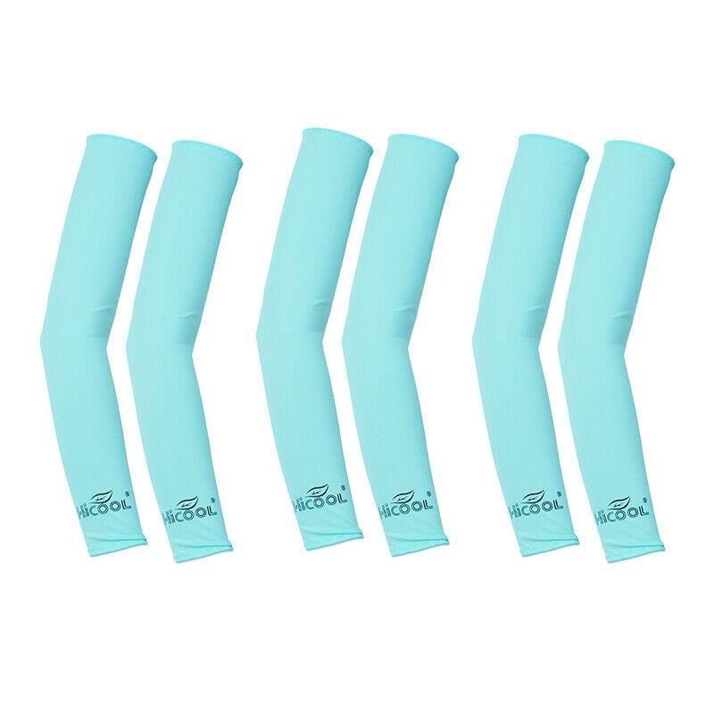 3 Pairs Cooling Sport Arm Stretch Sleeves Sun Uv Protection Covers Cycling Golf - Purple × 3 Pairs