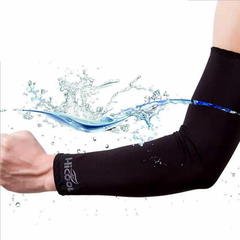 3 Pairs Cooling Sport Arm Stretch Sleeves Sun Uv Protection Covers Cycling Golf - Blue × 3 Pairs
