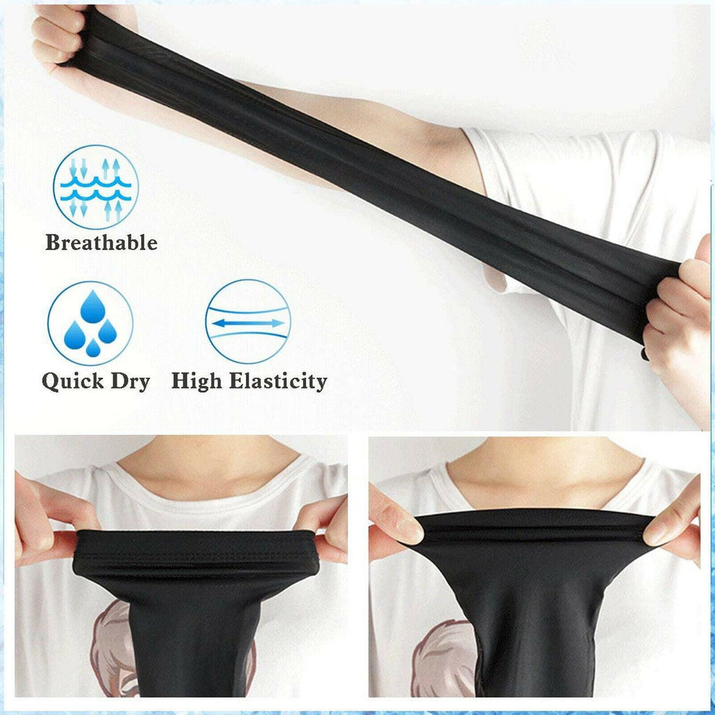 3 Pairs Cooling Sport Arm Stretch Sleeves Sun Uv Protection Covers Cycling Golf - Blue × 3 Pairs