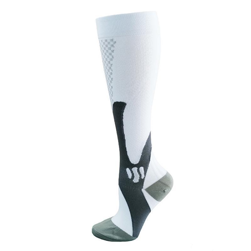 Copper Compression Socks for Running Travel Sports Anti Fatigue Support XXL Unisex - White