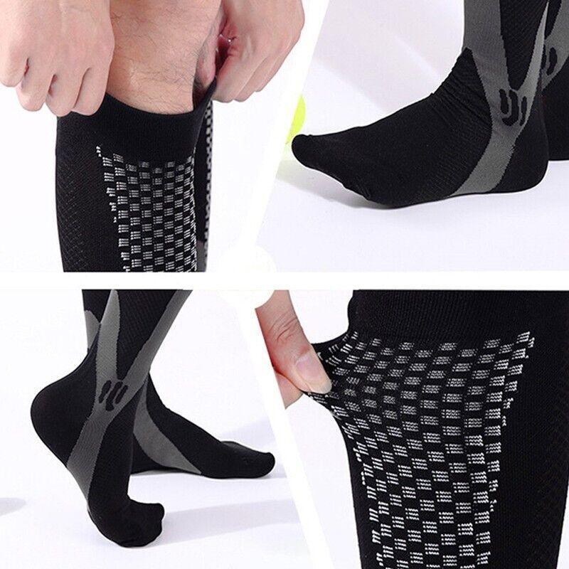 Copper Compression Socks for Running Travel Sports Anti Fatigue Support XXL Unisex - Blue