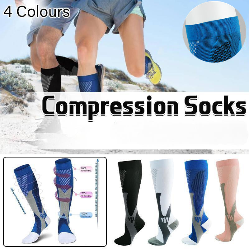 Copper Compression Socks for Running Travel Sports Anti Fatigue Support S/M Unisex - Blue