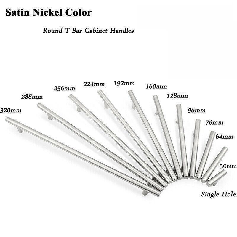 1pcs Black Kitchen Cabinet Door Handles Matte Black Stainless Steel Door Drawer Pull T Bar - 150mm/96mm