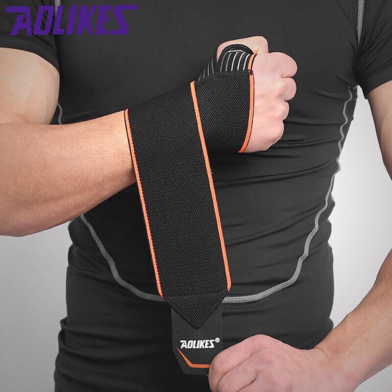 Aolikes 1 Pair Adjustable Wrist Support Wrap Strap Compression Hand Brace Au - Orange (1 Pair)