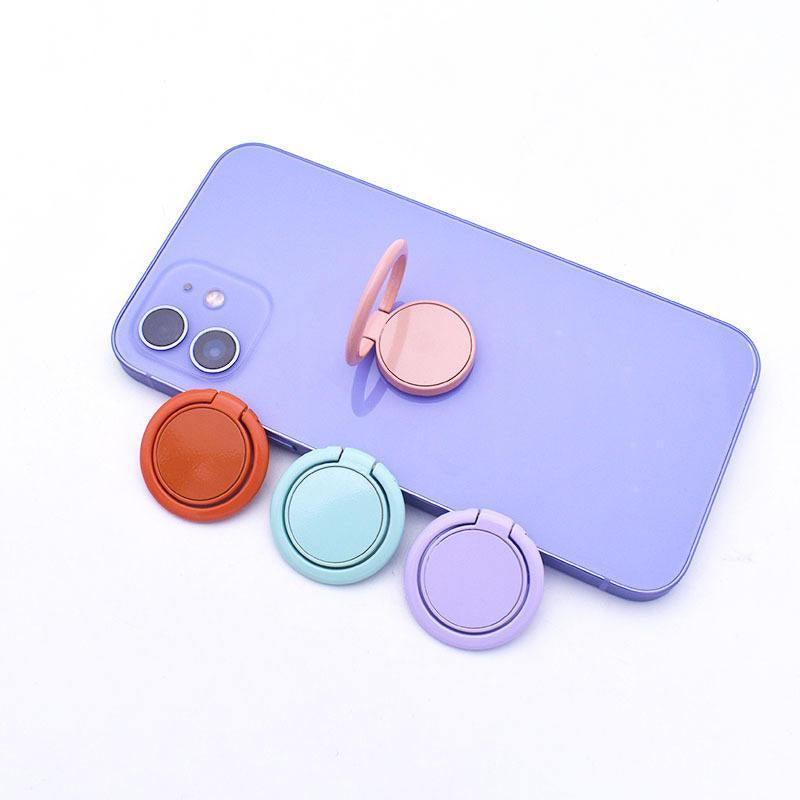 Phone Ring Bracket 360 Degree Rotation Solid Colour Mobile Holder Grip Stand - Blue