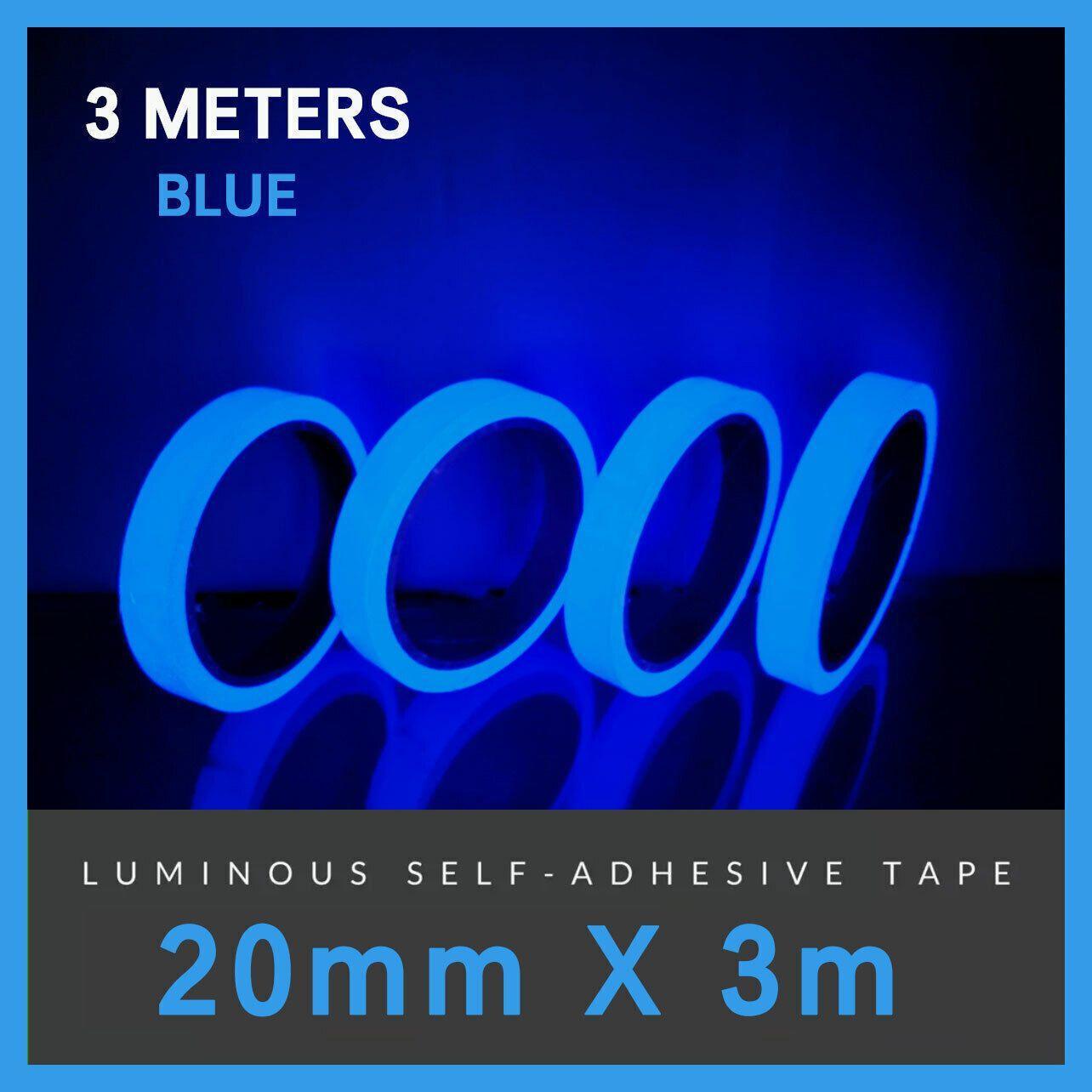 2cm x 3m Glow in the Dark Fluorescent Tape Self-Adhesive Strip for Marking and Decor - Yellow 2cm*3m