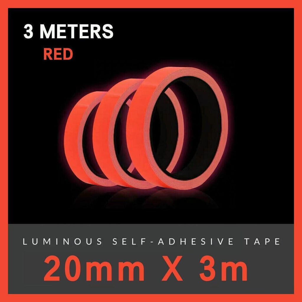 2cm x 3m Glow in the Dark Fluorescent Tape Self-Adhesive Strip for Marking and Decor - Yellow 2cm*3m