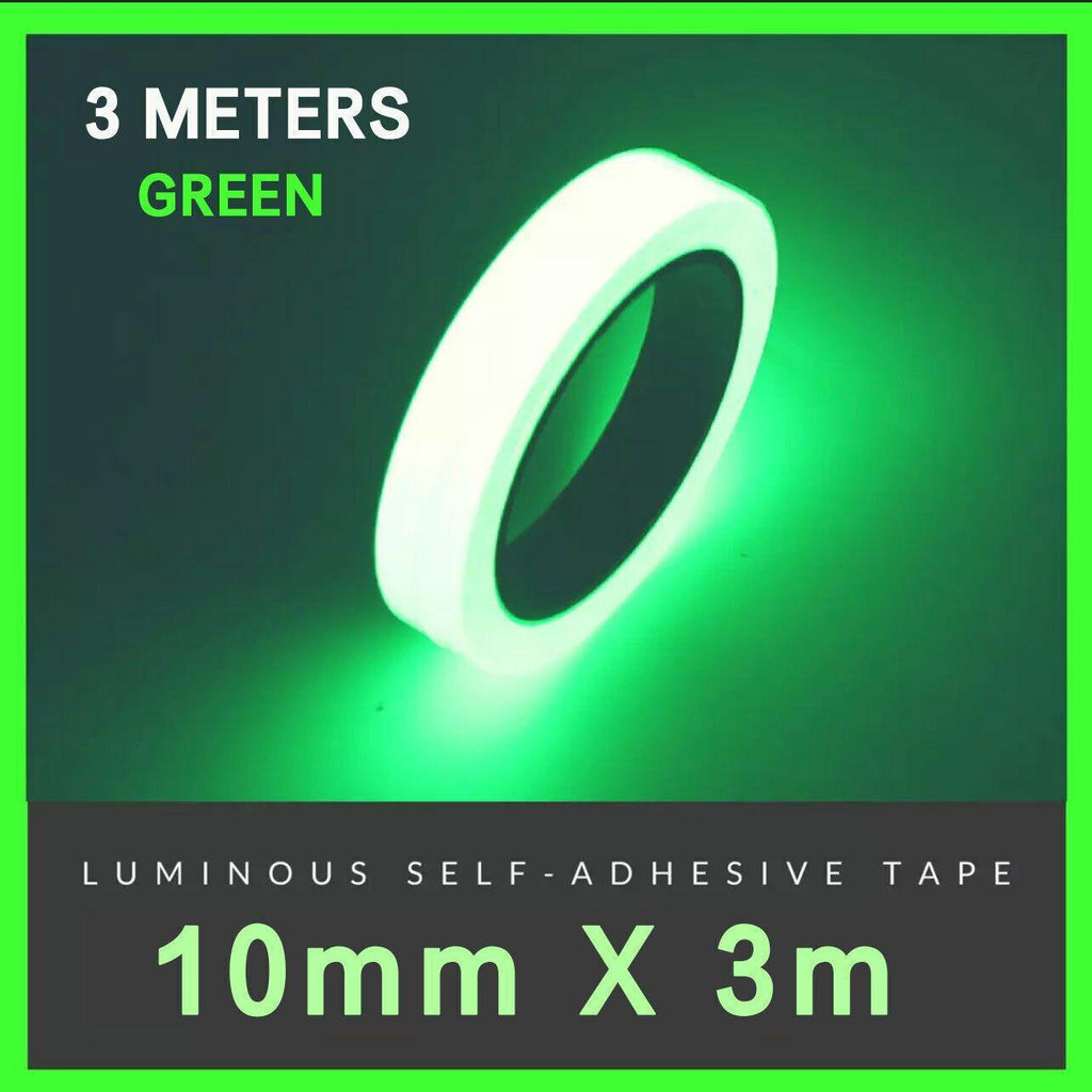 1cm x 3m Glow in the Dark Self-Adhesive Tape Fluorescent Decorative Strip - Blue Green 1cm*3m