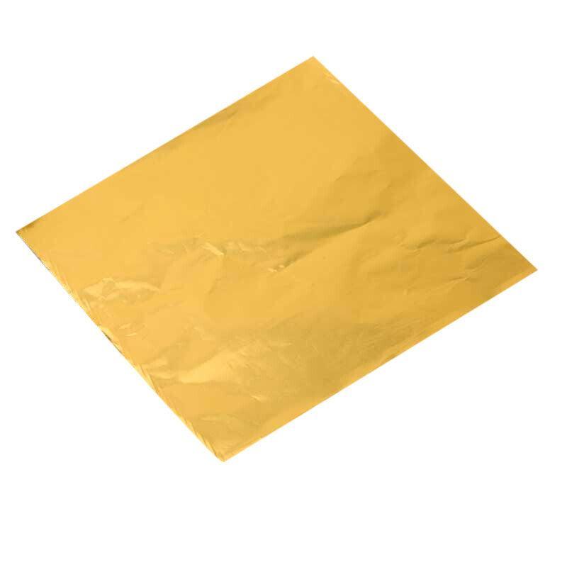 100Pcs Aluminium Foil Chocolate Wrappers 20cm Squares - Silver/Gloss