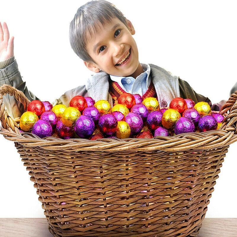 100PCS Tin Foil Aluminium Wrapping Square Chocolate Wrappers 10CM - Silver/Gloss