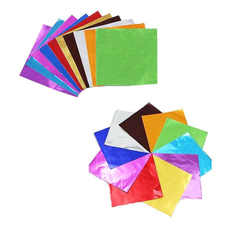 100Pcs Aluminium Foil Chocolate Wrappers 20cm Squares - Blue/Gloss