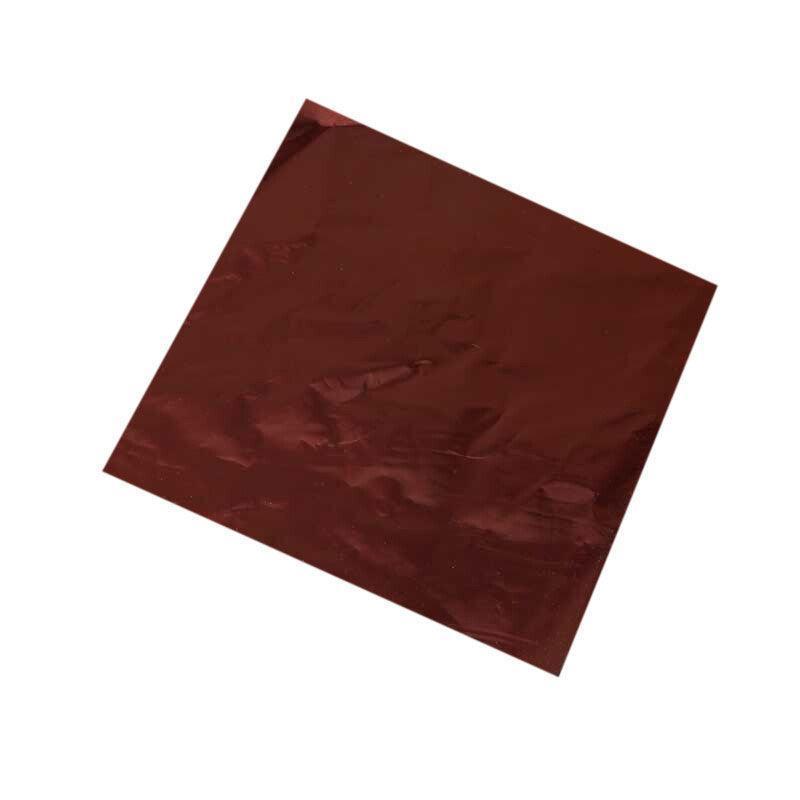 100PCS Tin Foil Aluminium Wrapping Square Chocolate Wrappers 15CM - Pink/Gloss