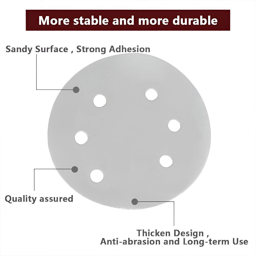 100x 123mm 6/8-Hole Sanding Discs Hook Loop Orbital Sander Pads 80 120 240 Grit - 80 Grits（6-Hole）