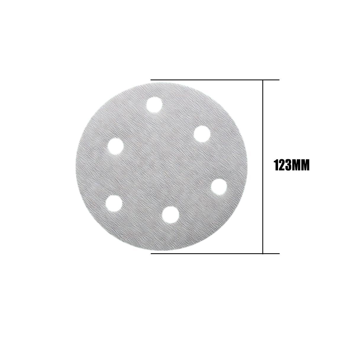 100x 123mm 6/8-Hole Sanding Discs Hook Loop Orbital Sander Pads 80 120 240 Grit - 320 Grits（8-Hole）