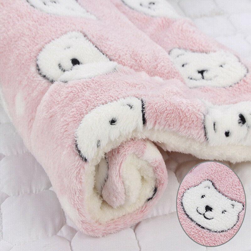S Size Puppy Dog Cat Cushion Mattress Blanket Bed Soft Warm Pet Pad Winter Kennel House - Pink Bear