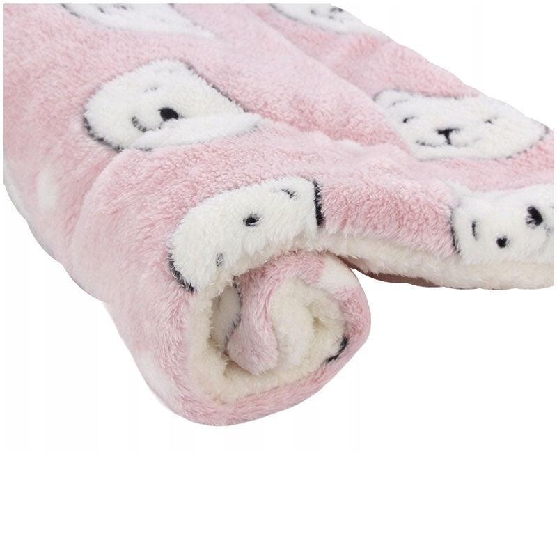 L Size Puppy Dog Cat Cushion Mattress Blanket Bed Soft Warm Pad Winter Kennel House - Brown Footprint