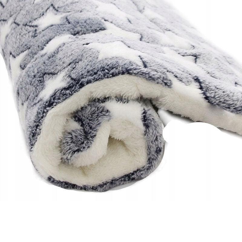 M Size Puppy Dog Cat Cushion Mattress Blanket Bed Soft Warm Pet Pad Winter Kennel House - Blue Brownstar