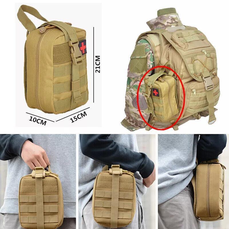 Tactical Molle Rip Away Emt Ifak Medical Pouch First Aid Kit Utility Bag Au Send - Red