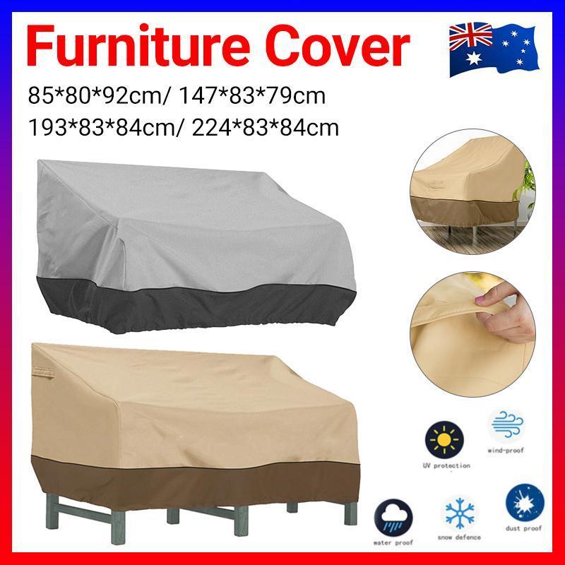 Outdoor Waterproof Patio Chair Cover Lounge Deep Seat Cover Furniture Sofa Cover Grey Black - 147*83*79CM