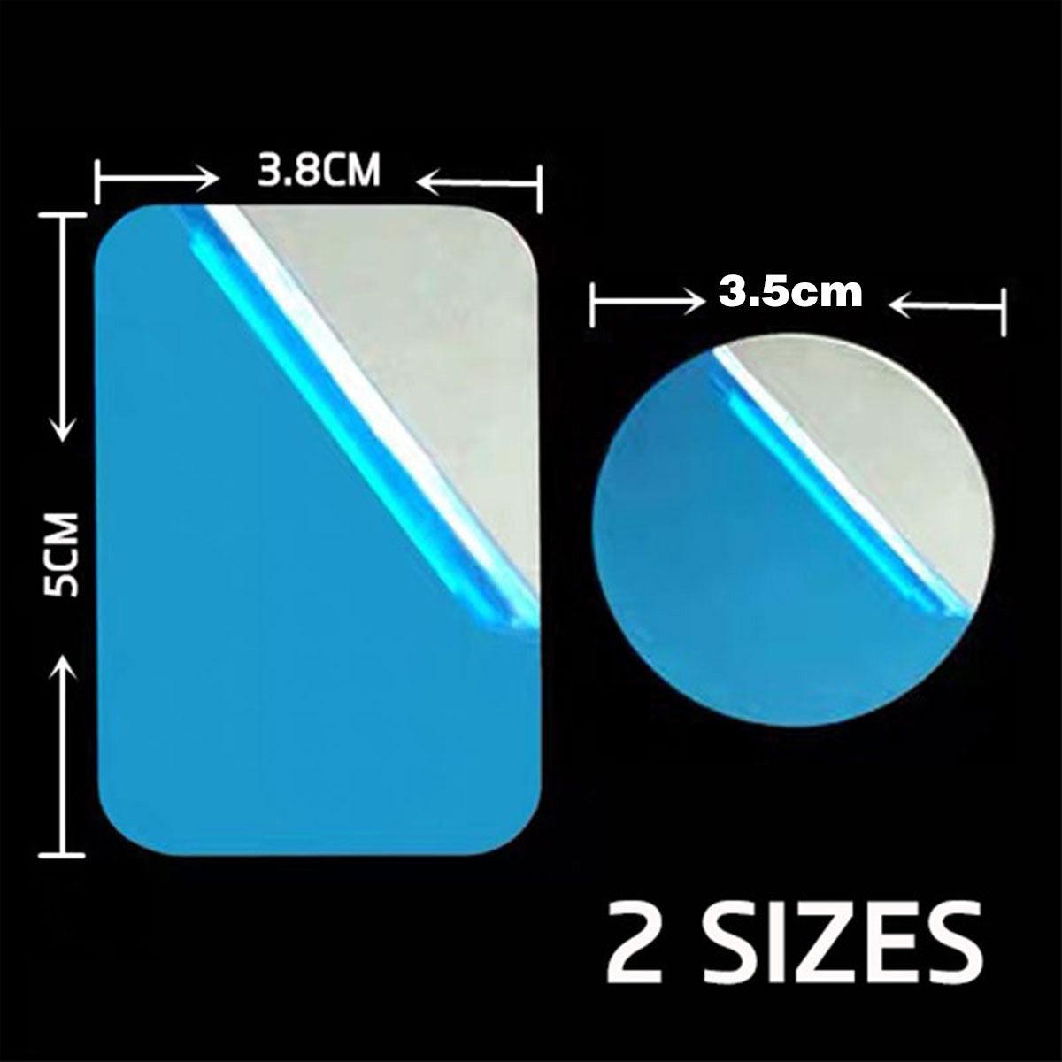 2X/8X Metal Plate Disc For Magnet Magnetic Car Dash Phone Gps Mount Stand Holder - 2x (1 Rectangular+1 Round)