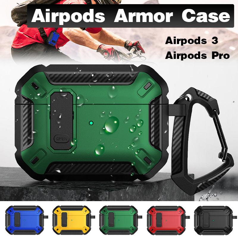 For Apple AirPods pro and pro2 Case Armor Earphone Heavy Duty Shockproof Cover - Black&Blue For Airpods Pro