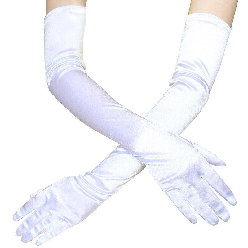 Elegant Long Satin Evening Gloves Formal Dress Accessory for Opera Prom Party Women - Champagne
