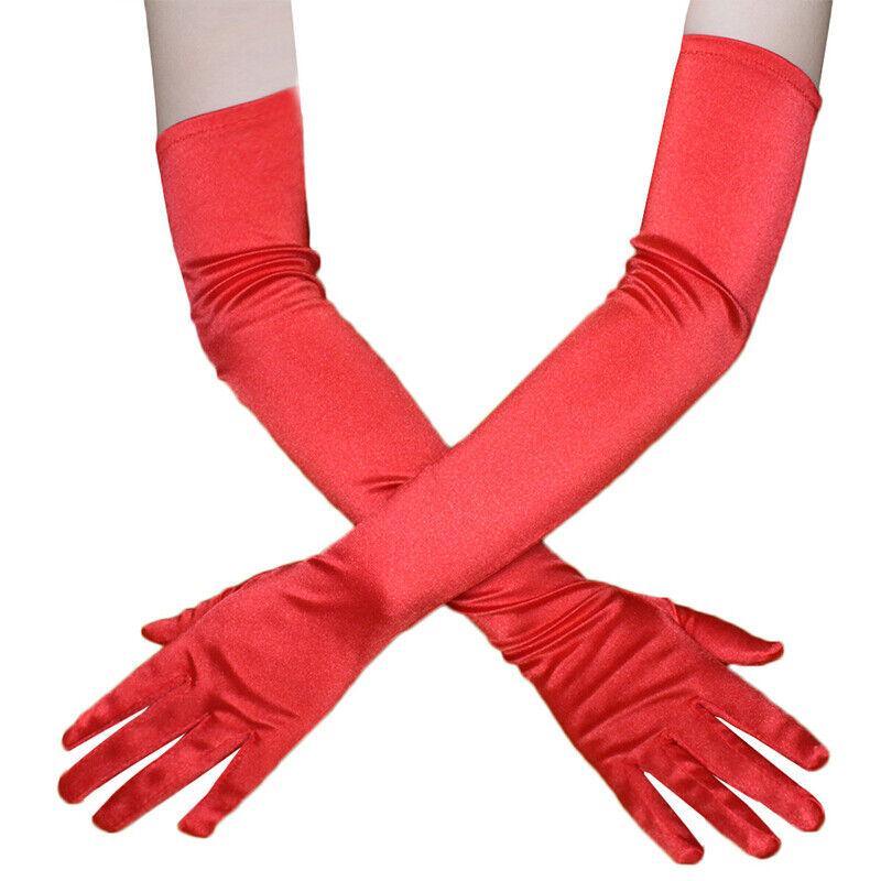 Elegant Long Satin Evening Gloves Formal Dress Accessory for Opera Prom Party Women - Champagne