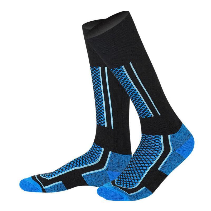 Men Women Long Warm Breathable Ski Socks Thicken Winter Sports Socks - Purple&Black(33-39)