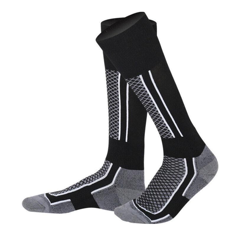 Men Women Long Warm Breathable Ski Socks Thicken Winter Sports Socks - Purple&Black(33-39)