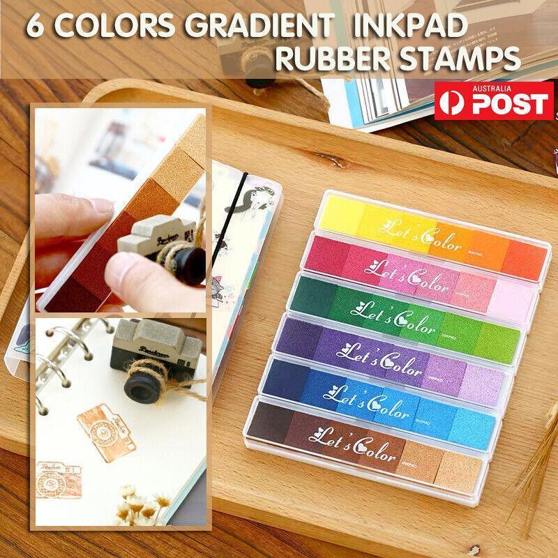 Gradient Color Ink Pad Inkpad Rubber Stamp Water Based Diy Finger Print 10 Colours - S1 Purple
