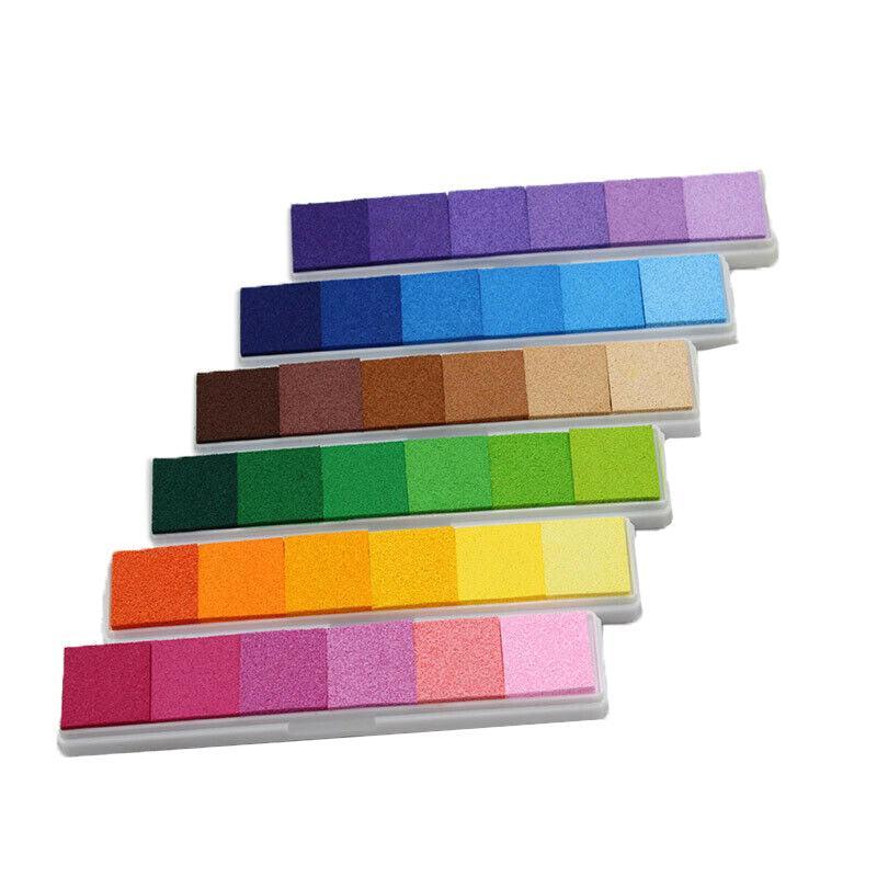 Gradient Color Ink Pad Inkpad Rubber Stamp Water Based Diy Finger Print 10 Colours - S4 Green