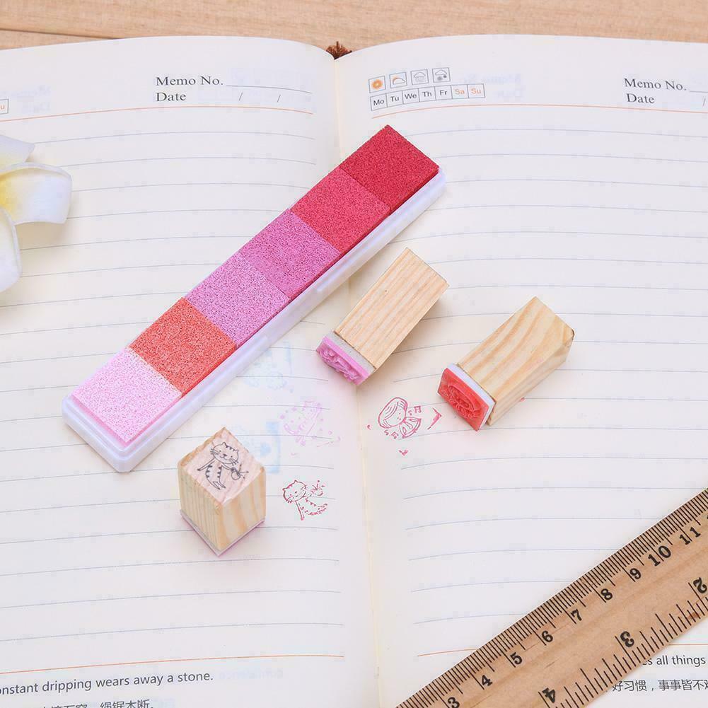 Gradient Color Ink Pad Inkpad Rubber Stamp Water Based Diy Finger Print 10 Colours - C3