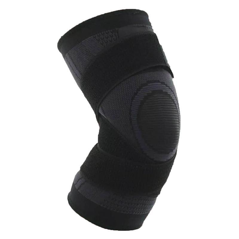 3D Weaving Knee Brace Breathable Sleeve Support Running Jogging Joint Pain Leg Black - Black-M
