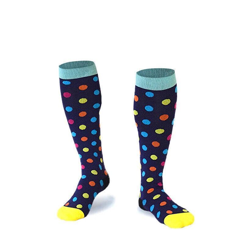 S/M Compression Socks Women Men Nursing Travel Stocking Sport Running - White ECG