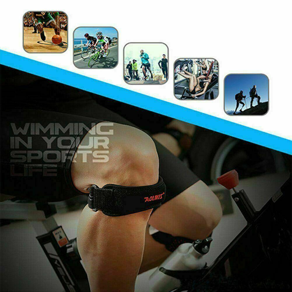 Aolikes Knee Strap Patella Jumper Gel Runner Tennis Sports Brace Support - Black