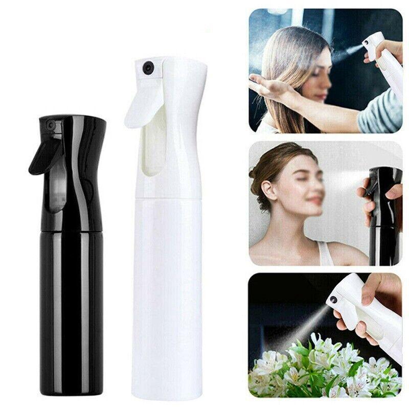 300ml Continuous Spray Bottle Ultra Fine Mist Dispenser Sanitizer Salon - White&Transparents