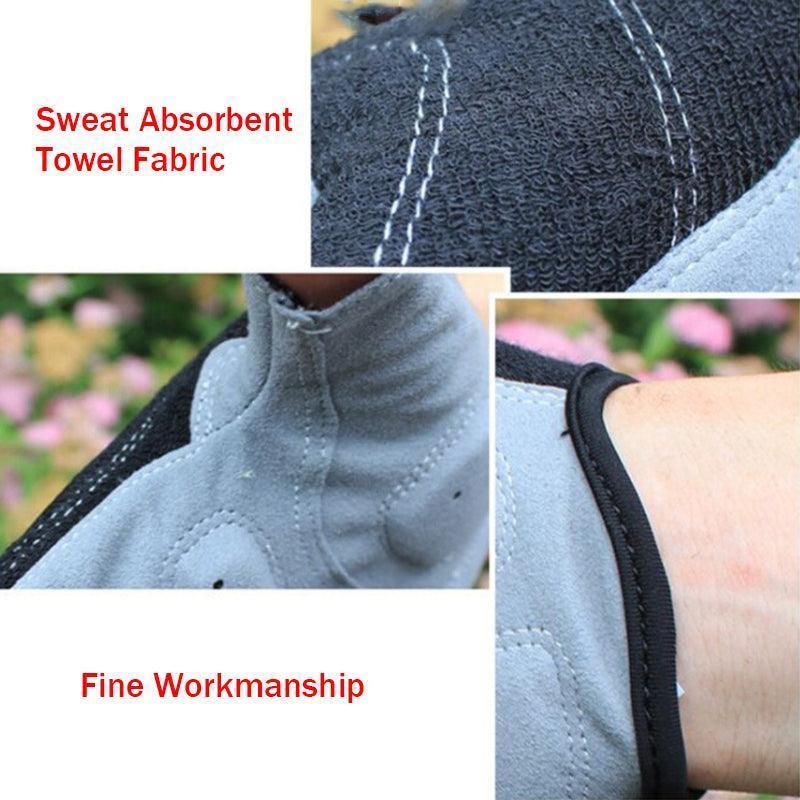 L Size Cycling Bicycle Half Finger Bike Gloves Unisex Anti Slip Padded - Grey