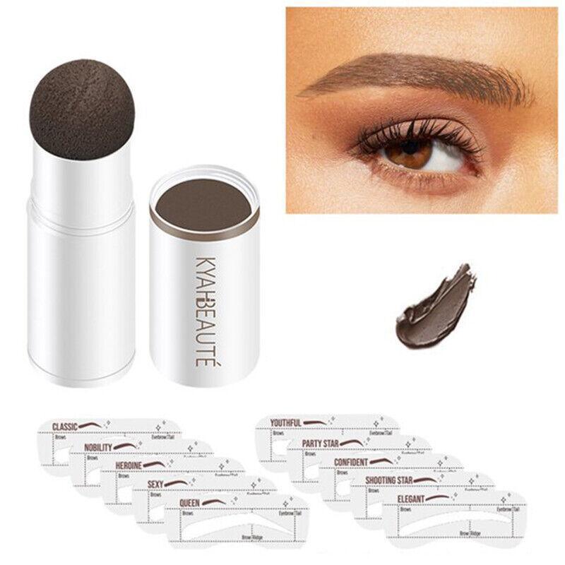 Eyebrow Shaping Kit Waterproof One Step Perfect Brow Stamp Stencils Makeup Set - Blonde