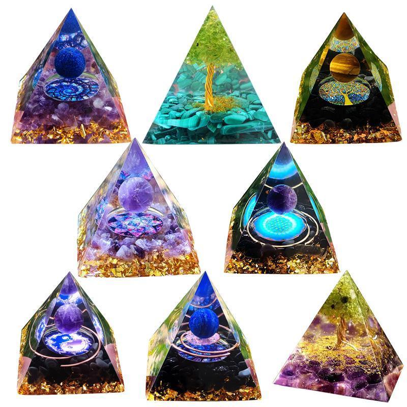 Amethyst Crystal Sphere Orgonite Pyramidamp Obsidians - Blue ring(60mmx60mm)
