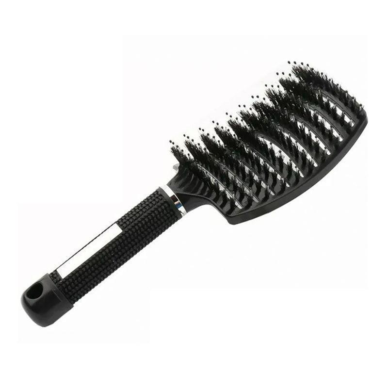 Detangle Nylon Boar Bristle Brush Hairbrush Smooth Hair Head Scalp Massage Comb - Red *1 Unit