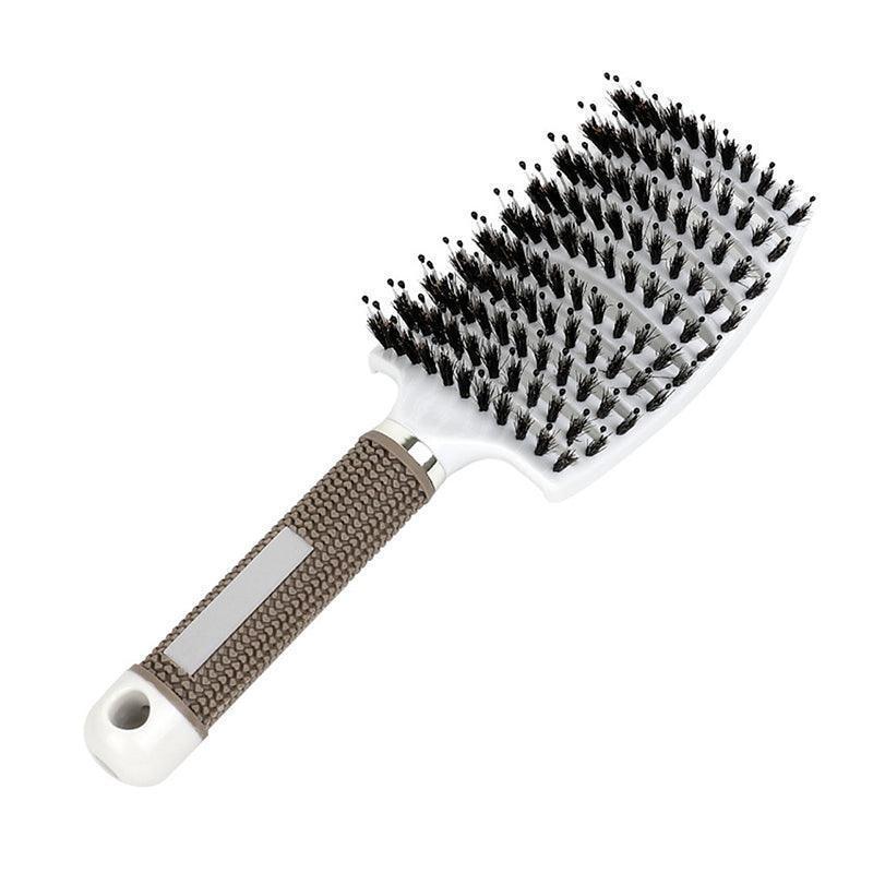 Detangle Nylon Boar Bristle Brush Hairbrush Smooth Hair Head Scalp Massage Comb - Red *1 Unit