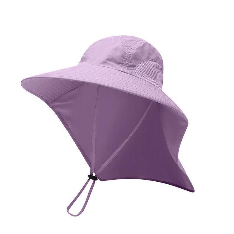 1x Neck Flap Cap Unisex Outdoor Sport Fishing Hat Sun Protection Wide Brim Cover - Khaki