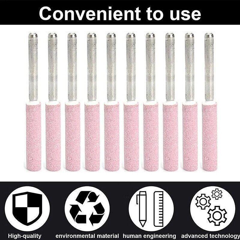 10 Pack Chain Tool Sharpener Grinding Stones for Rotary Bit Kits 4/4.8/5.5mm - 3MM X 5.5MM