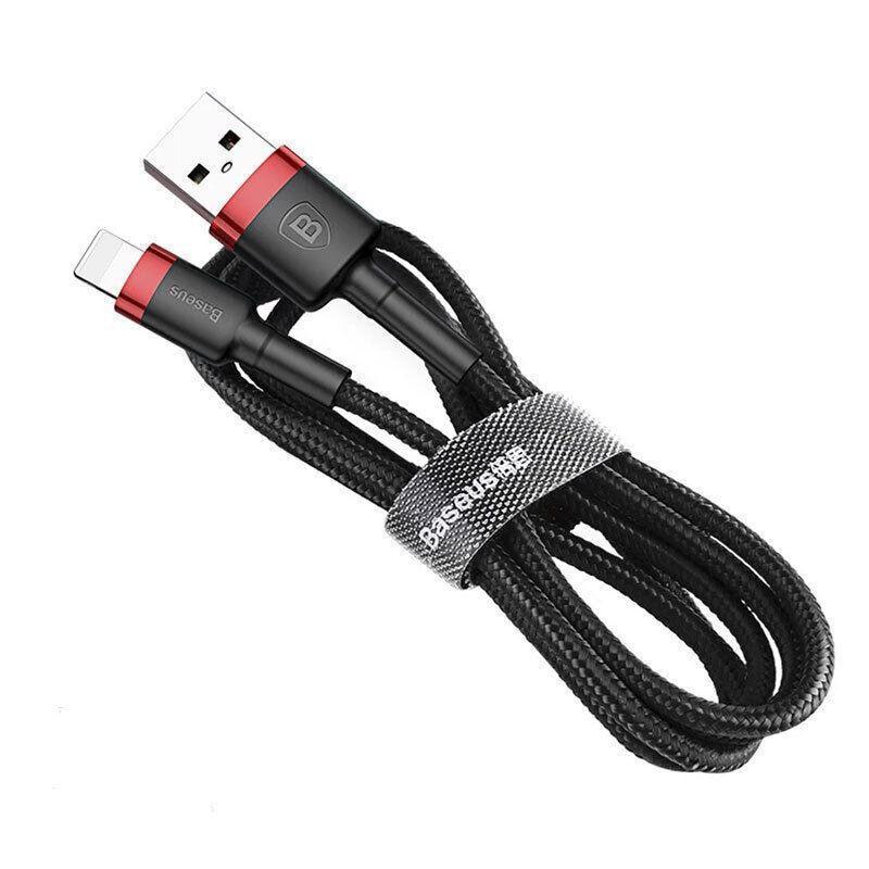 Baseus USB Charging Cable Data Charger Cord For iPhone 13 12 11 XS XR 8 7 iPad 1PC 2M - Red+ Red