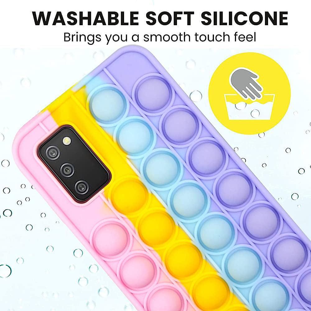 Rainbow Pop Fidget Toys Push It Bubble Phone Case For iPhone 7 8 Plus X XR 11 12 Pro Max - iPhone X/XS