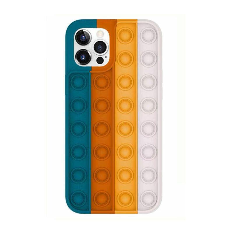 Blue-White Pop Fidget Toys Push It Bubble Phone Case For Iphone - iPhone 13Pro
