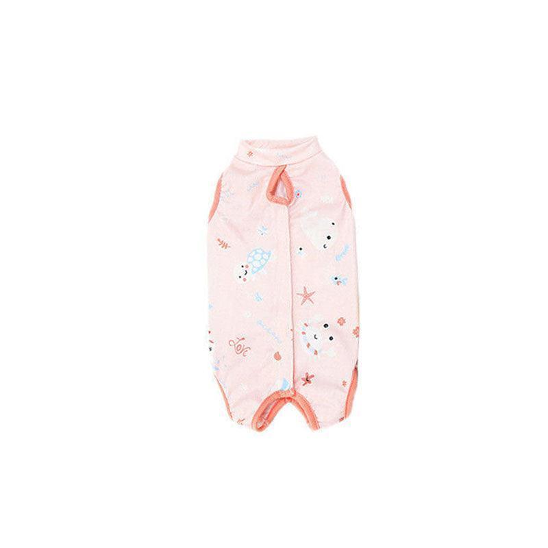Pet Cat Postoperative Recovery Suit Pet Surgery Clothing Sterilization Weaning Pink - L(Bust: 44cm Length: 34cm)